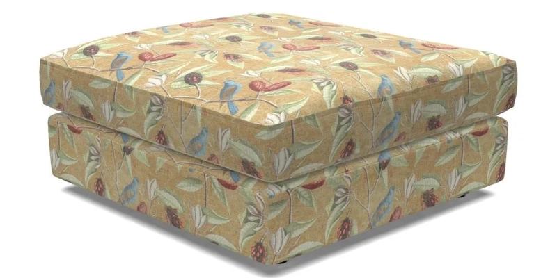 Slingsby fixed cover Footstool in Two Tone Plain Biscuit