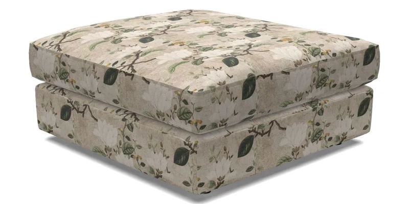 Slingsby fixed cover Footstool in Two Tone Plain Biscuit