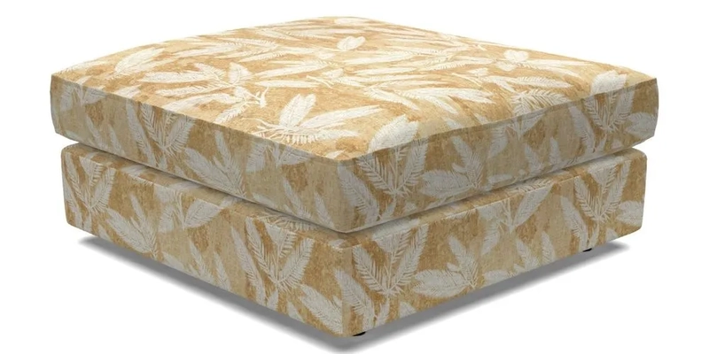 Slingsby fixed cover Footstool in Two Tone Plain Biscuit