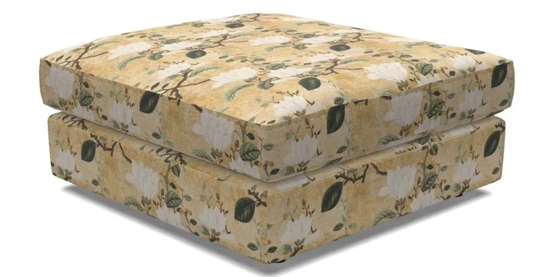 Slingsby fixed cover Footstool in Two Tone Plain Biscuit