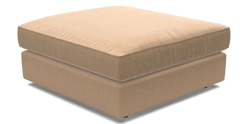 Slingsby fixed cover Footstool in Two Tone Plain Biscuit