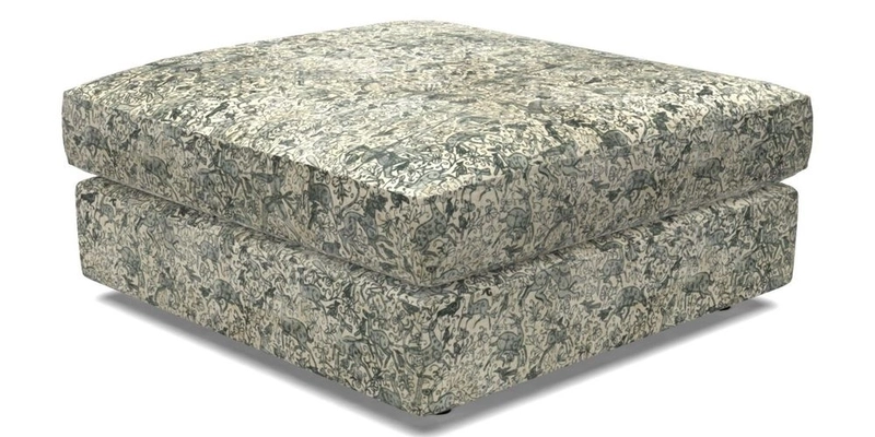 Slingsby fixed cover Footstool in Two Tone Plain Biscuit