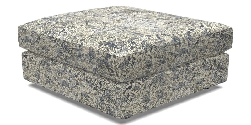 Slingsby fixed cover Footstool in Two Tone Plain Biscuit