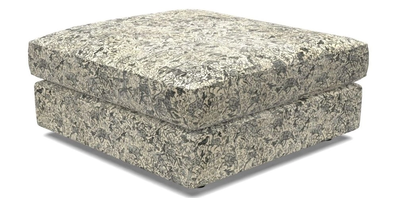 Slingsby fixed cover Footstool in Two Tone Plain Biscuit