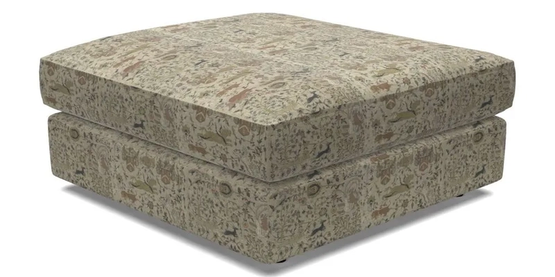 Slingsby fixed cover Footstool in Two Tone Plain Biscuit