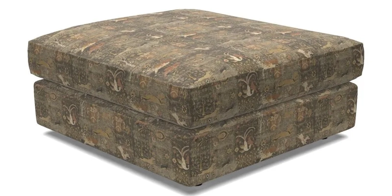 Slingsby fixed cover Footstool in Two Tone Plain Biscuit