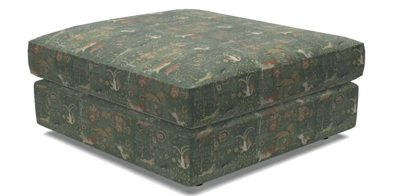 Slingsby fixed cover Footstool in Two Tone Plain Biscuit