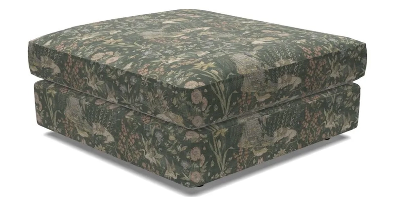 Slingsby fixed cover Footstool in Two Tone Plain Biscuit