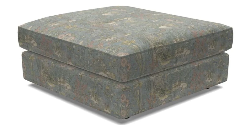 Slingsby fixed cover Footstool in Two Tone Plain Biscuit