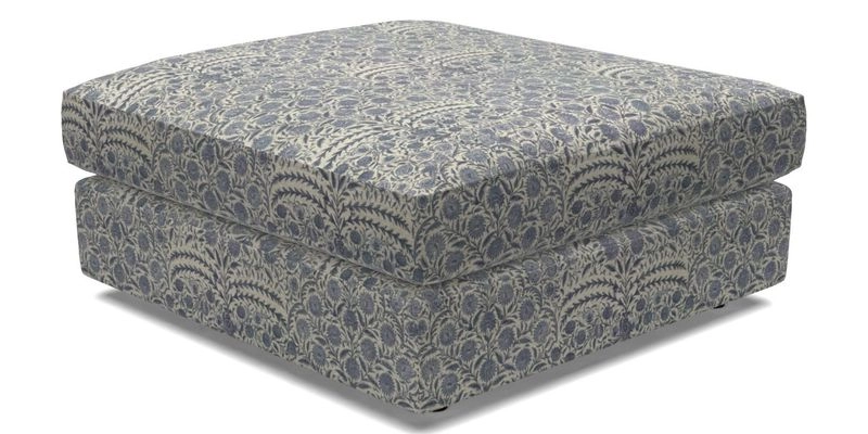 Slingsby fixed cover Footstool in Two Tone Plain Biscuit
