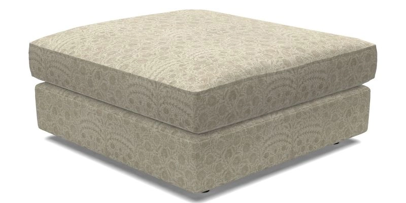 Slingsby fixed cover Footstool in Two Tone Plain Biscuit