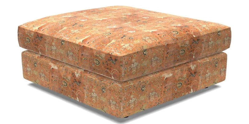 Slingsby fixed cover Footstool in Two Tone Plain Biscuit