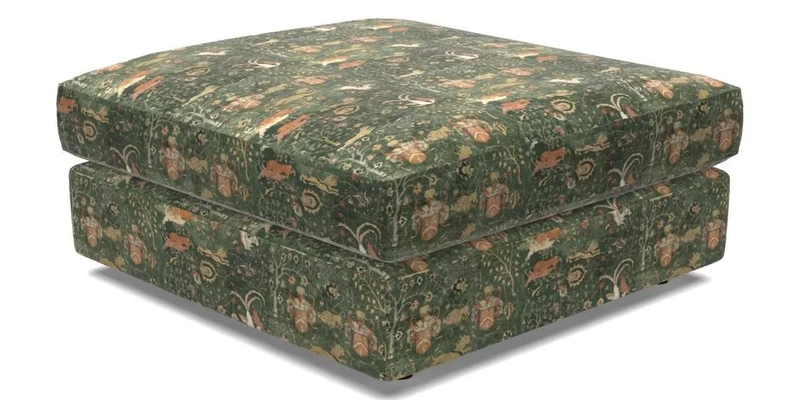 Slingsby fixed cover Footstool in Two Tone Plain Biscuit