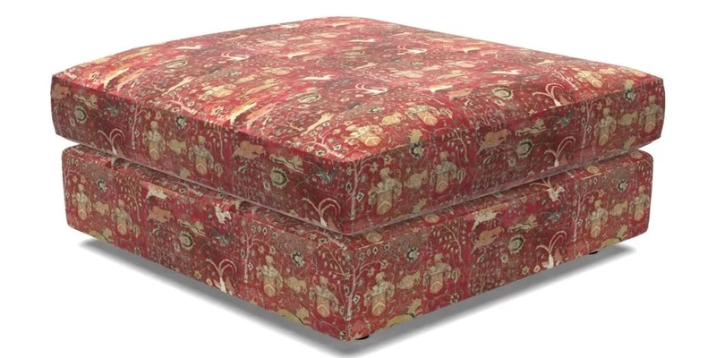 Slingsby fixed cover Footstool in Two Tone Plain Biscuit