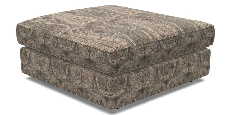 Slingsby fixed cover Footstool in Two Tone Plain Biscuit