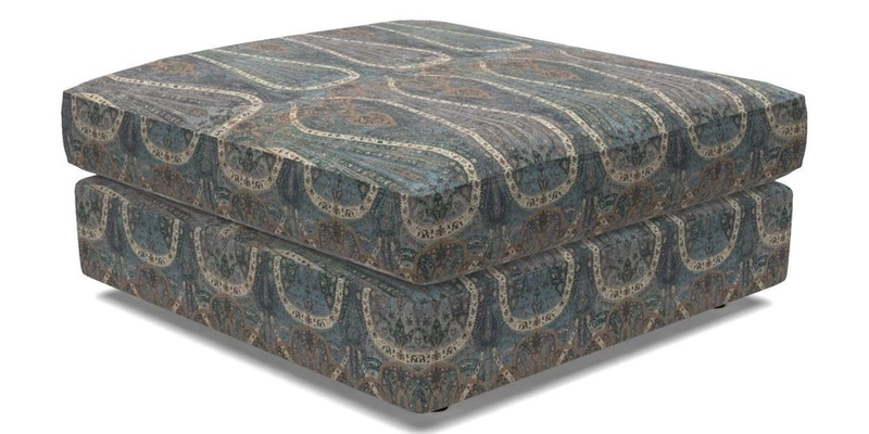 Slingsby fixed cover Footstool in Two Tone Plain Biscuit