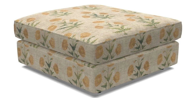 Slingsby fixed cover Footstool in Two Tone Plain Biscuit