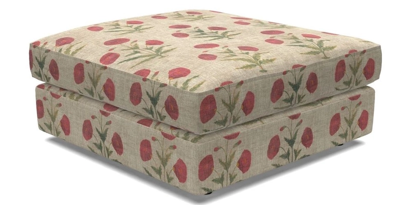 Slingsby fixed cover Footstool in Two Tone Plain Biscuit