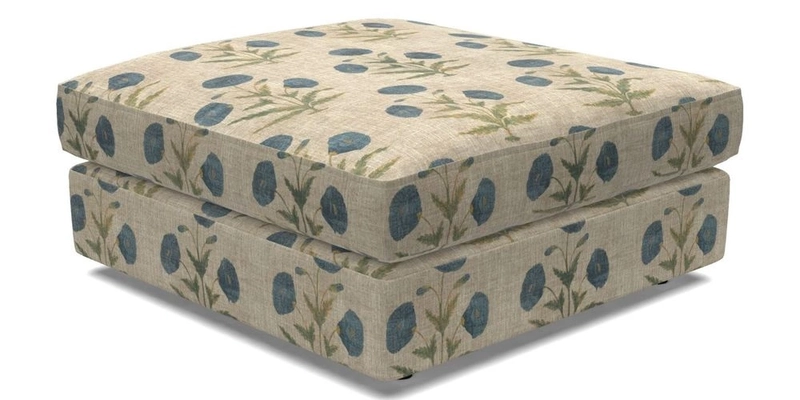 Slingsby fixed cover Footstool in Two Tone Plain Biscuit