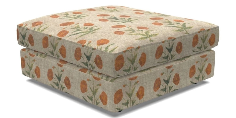 Slingsby fixed cover Footstool in Two Tone Plain Biscuit