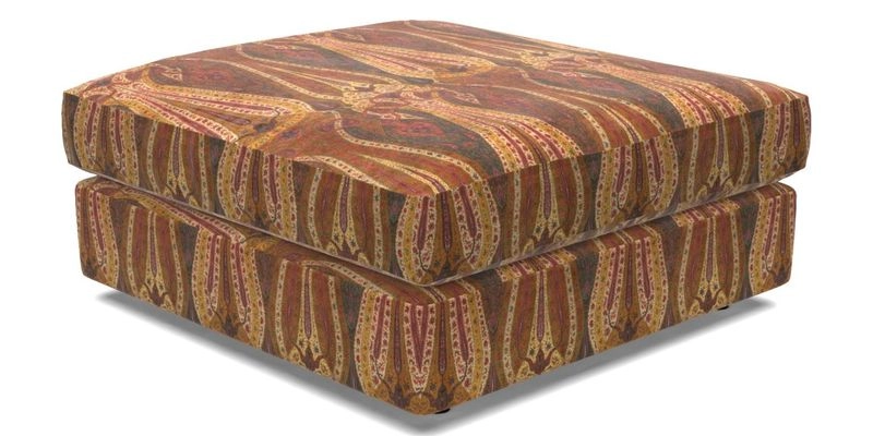Slingsby fixed cover Footstool in Two Tone Plain Biscuit