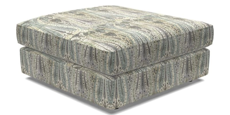 Slingsby fixed cover Footstool in Two Tone Plain Biscuit