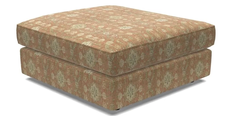 Slingsby fixed cover Footstool in Two Tone Plain Biscuit