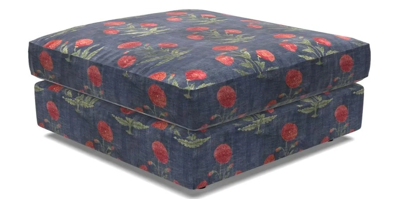 Slingsby fixed cover Footstool in Two Tone Plain Biscuit
