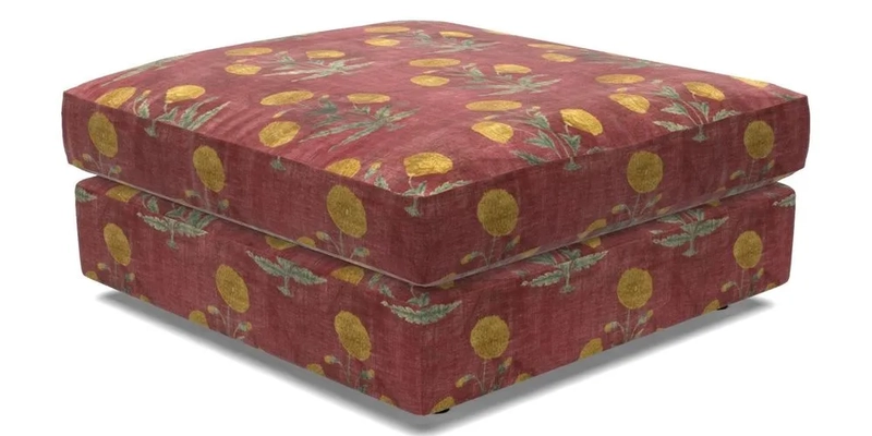 Slingsby fixed cover Footstool in Two Tone Plain Biscuit