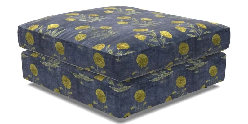 Slingsby fixed cover Footstool in Two Tone Plain Biscuit
