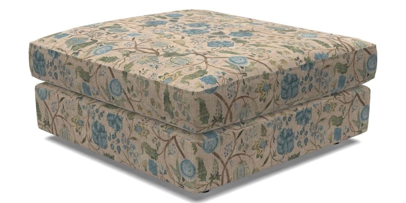 Slingsby fixed cover Footstool in Two Tone Plain Biscuit
