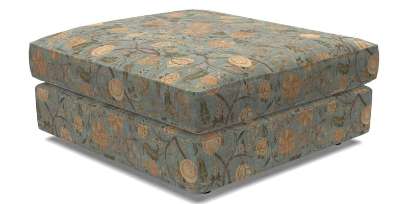 Slingsby fixed cover Footstool in Two Tone Plain Biscuit