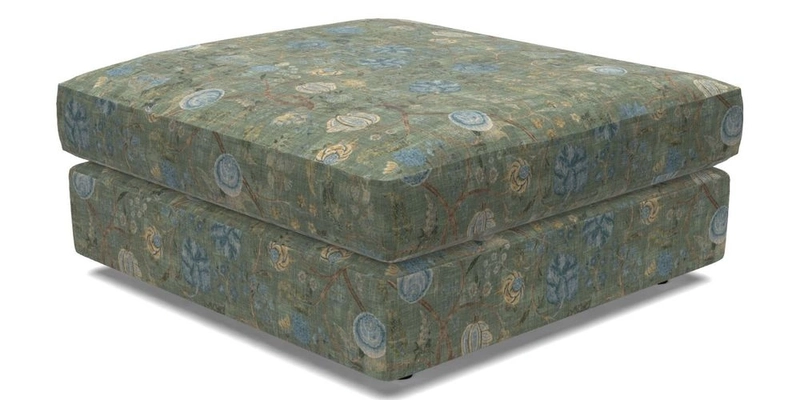 Slingsby fixed cover Footstool in Two Tone Plain Biscuit