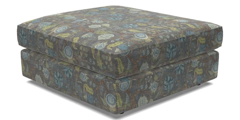 Slingsby fixed cover Footstool in Two Tone Plain Biscuit