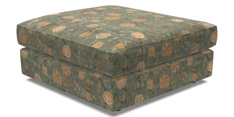 Slingsby fixed cover Footstool in Two Tone Plain Biscuit