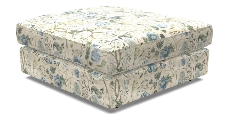 Slingsby fixed cover Footstool in Two Tone Plain Biscuit