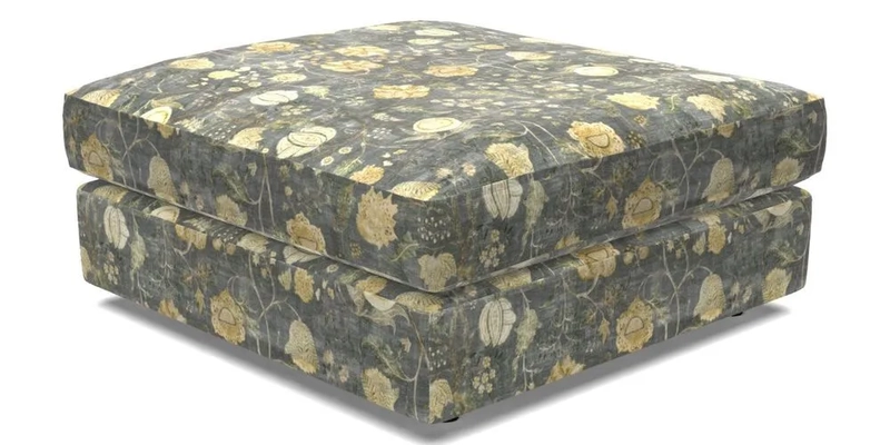 Slingsby fixed cover Footstool in Two Tone Plain Biscuit