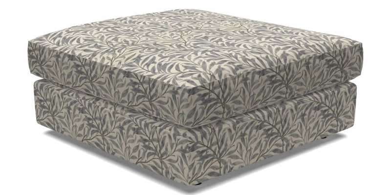 Slingsby fixed cover Footstool in Two Tone Plain Biscuit