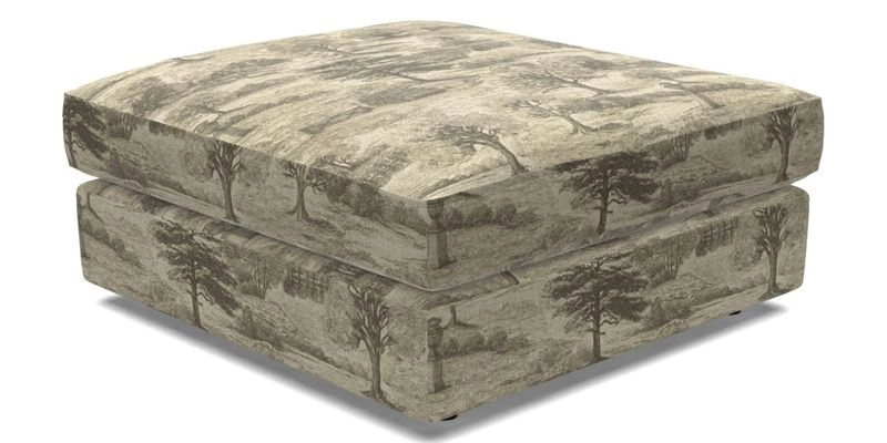 Slingsby fixed cover Footstool in Two Tone Plain Biscuit