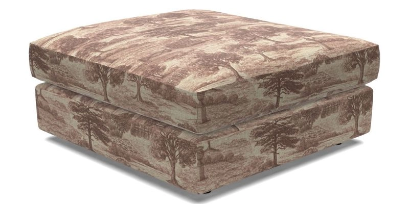 Slingsby fixed cover Footstool in Two Tone Plain Biscuit