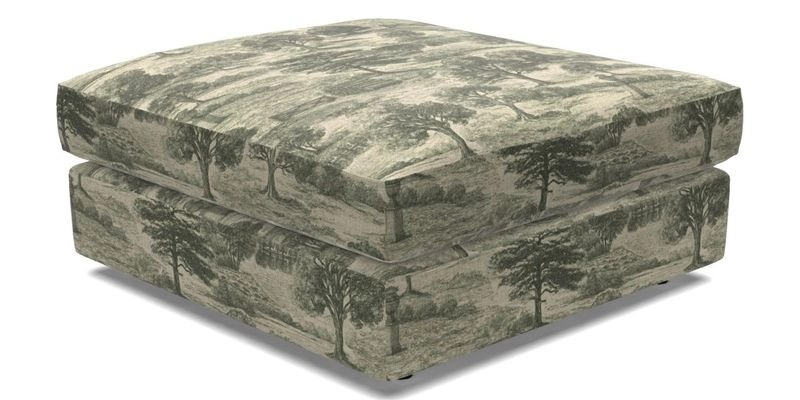Slingsby fixed cover Footstool in Two Tone Plain Biscuit