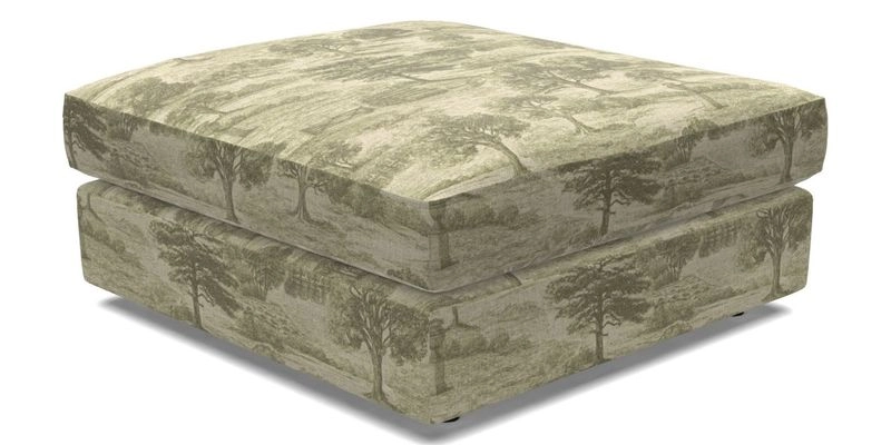 Slingsby fixed cover Footstool in Two Tone Plain Biscuit