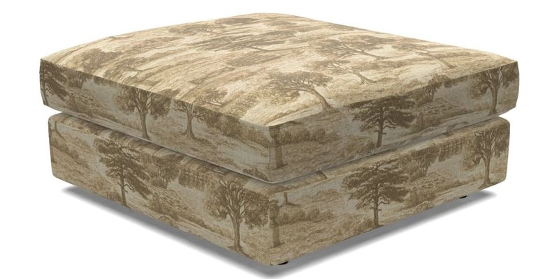 Slingsby fixed cover Footstool in Two Tone Plain Biscuit