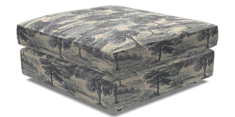 Slingsby fixed cover Footstool in Two Tone Plain Biscuit