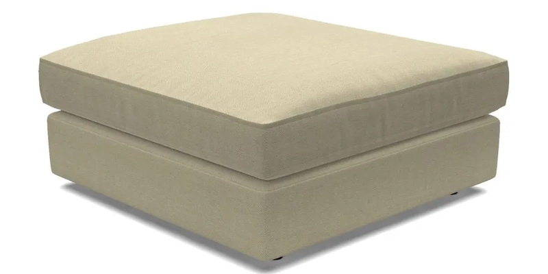 Slingsby fixed cover Footstool in Two Tone Plain Biscuit
