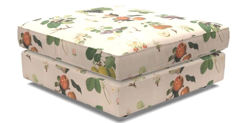 Slingsby fixed cover Footstool in Two Tone Plain Biscuit