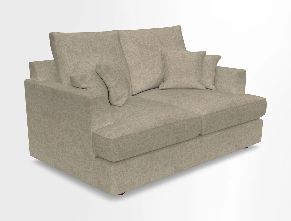 Slingsby 2 Seater Fitted Cover Sofa in Two Tone Plain Biscuit.  Loose cover version available
