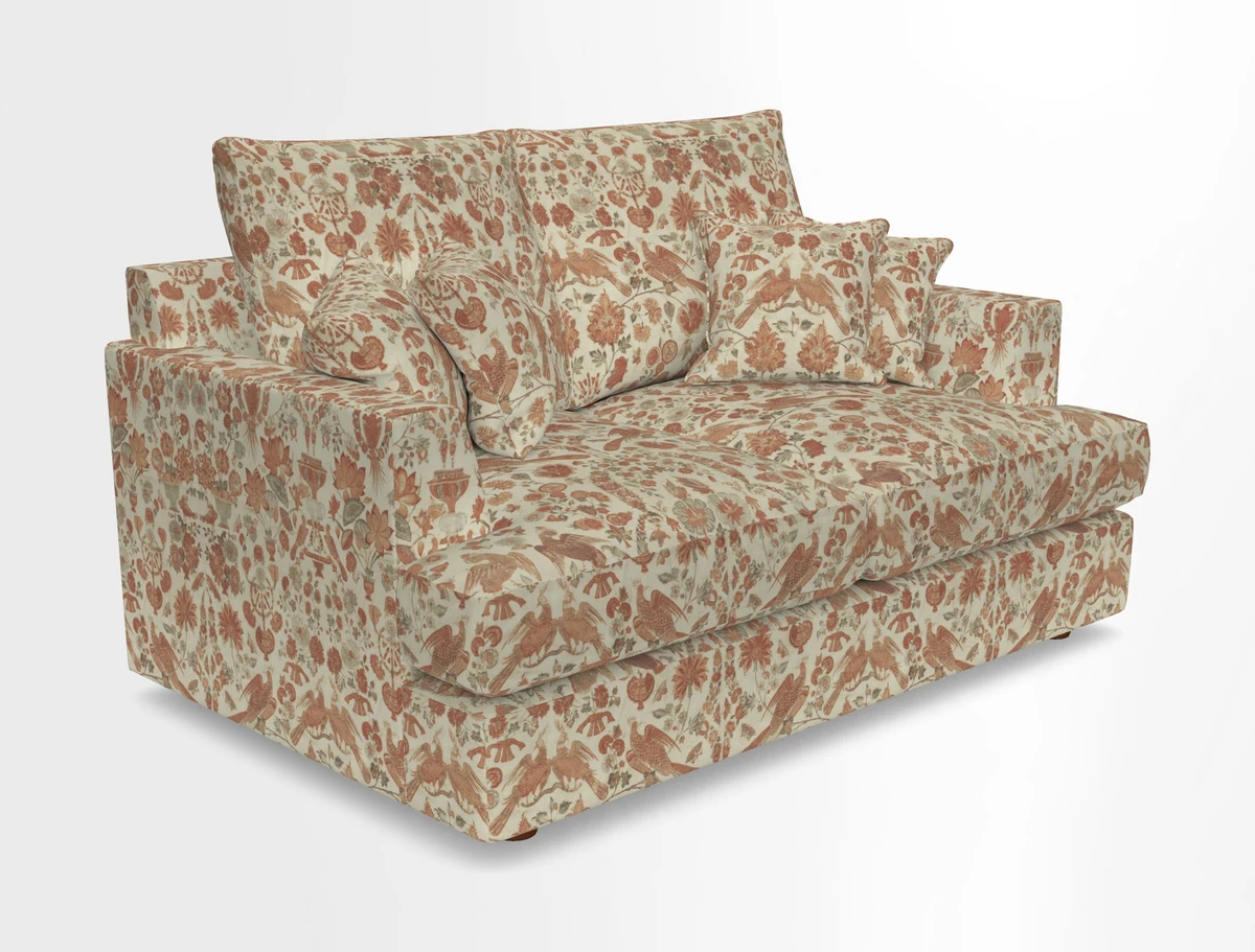 Slingsby 2 Seater Fitted Cover Sofa in Two Tone Plain Biscuit.  Loose cover version available