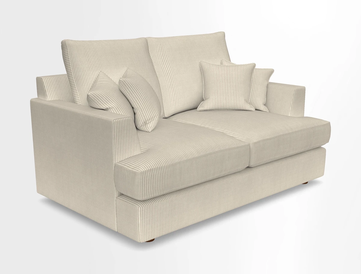 Slingsby 2 Seater Fitted Cover Sofa in Two Tone Plain Biscuit.  Loose cover version available