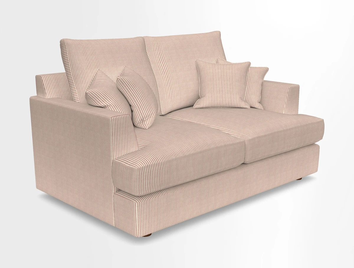 Slingsby 2 Seater Fitted Cover Sofa in Two Tone Plain Biscuit.  Loose cover version available
